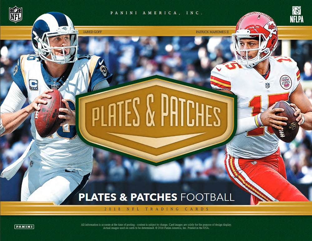 2018 PANINI PLATES AND PATCHES FOOTBALL HOBBY BOX