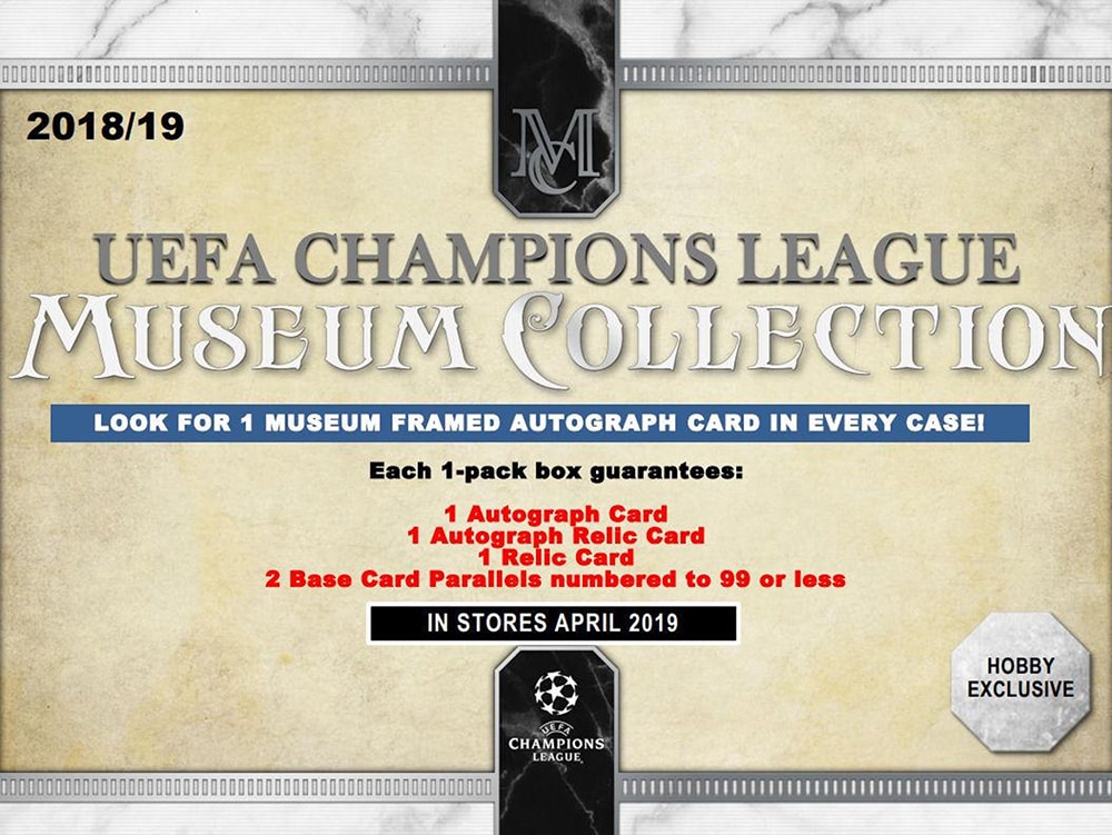 2018-19 TOPPS UEFA CHAMPIONS LEAGUE MUSEUM COLLECTION SOCCER HOBBY BOX