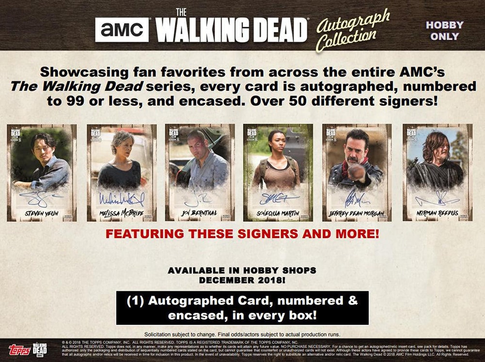 TOPPS THE WALKING DEAD AUTOGRAPH COLLECTION BOX