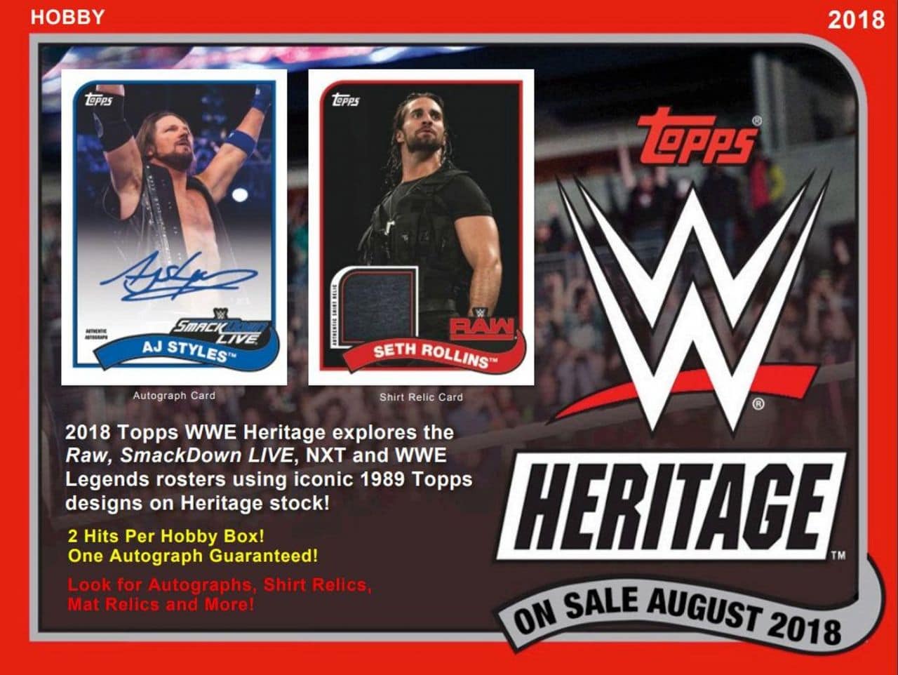 2018 TOPPS WWE HERITAGE WRESTLING HOBBY BOX