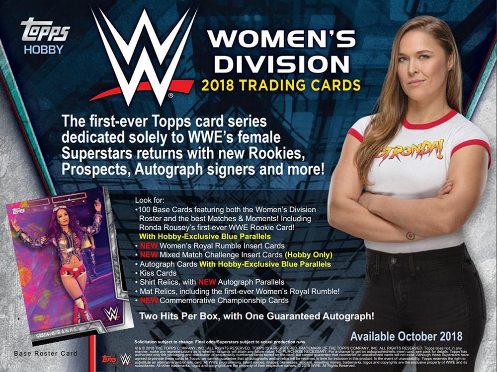2018 TOPPS WWE WOMEN’S DIVISION WRESTLING HOBBY BOX