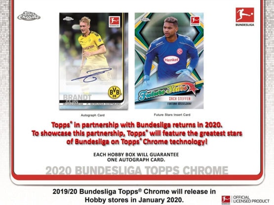 2019-20 Topps Chrome Bundesliga Soccer Hobby Box