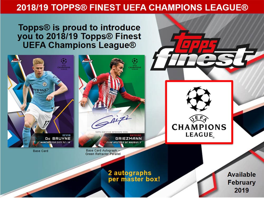 2018-19 TOPPS FINEST UEFA CHAMPIONS LEAGUE SOCCER HOBBY BOX