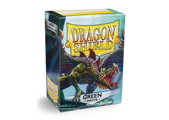 DRAGON SHIELD GREEN MATTE CARD SLEEVES (100 COUNT PACK)
