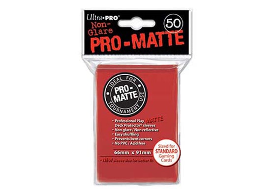 ULTRA PRO PRO-MATTE RED CARD SLEEVES (50 COUNT PACK)