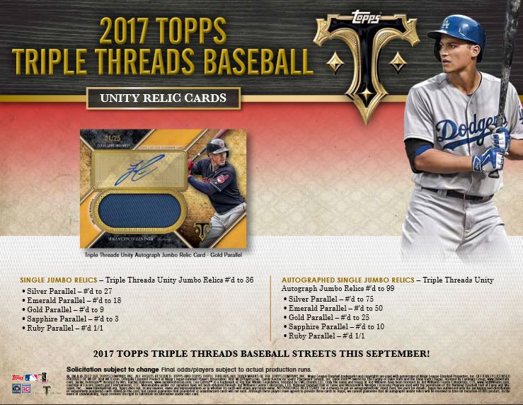 2017 TOPPS TRIPLE THREADS BASEBALL HOBBY BOX - Breakaway Sports Cards