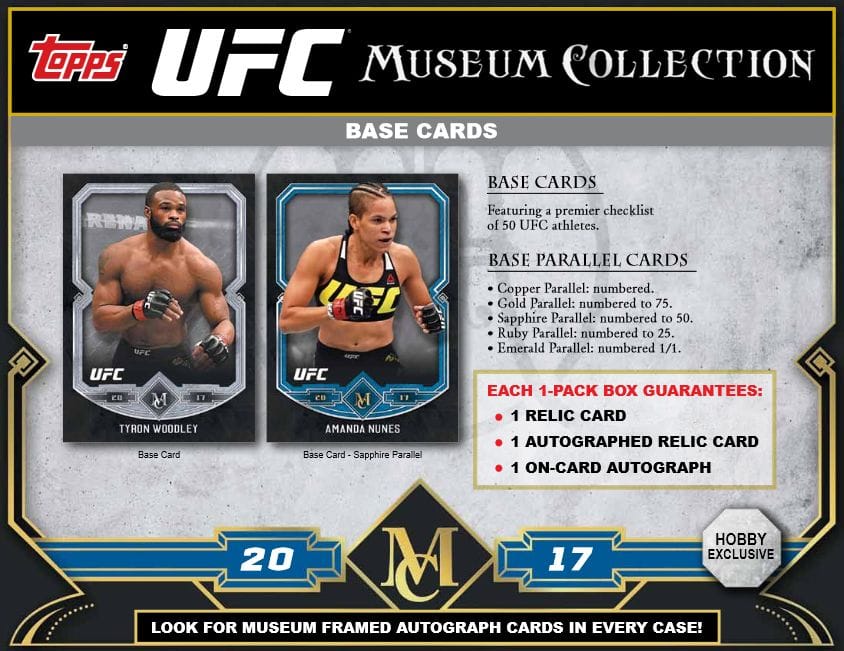 2017 TOPPS UFC MUSEUM COLLECTION HOBBY BOX