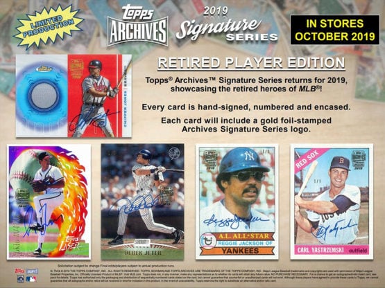 2019 Topps Archives Signature Series Baseball Hobby Box Retired Player
