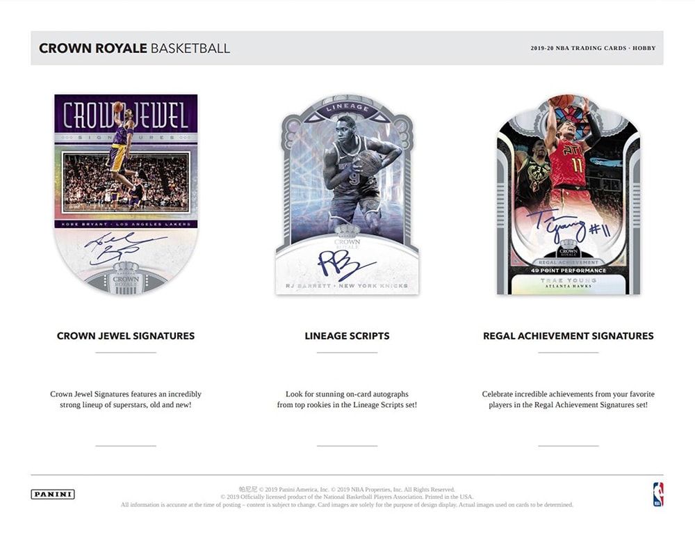 2019 20 Panini Crown Royale Basketball Hobby Box Breakaway Sports Cards 