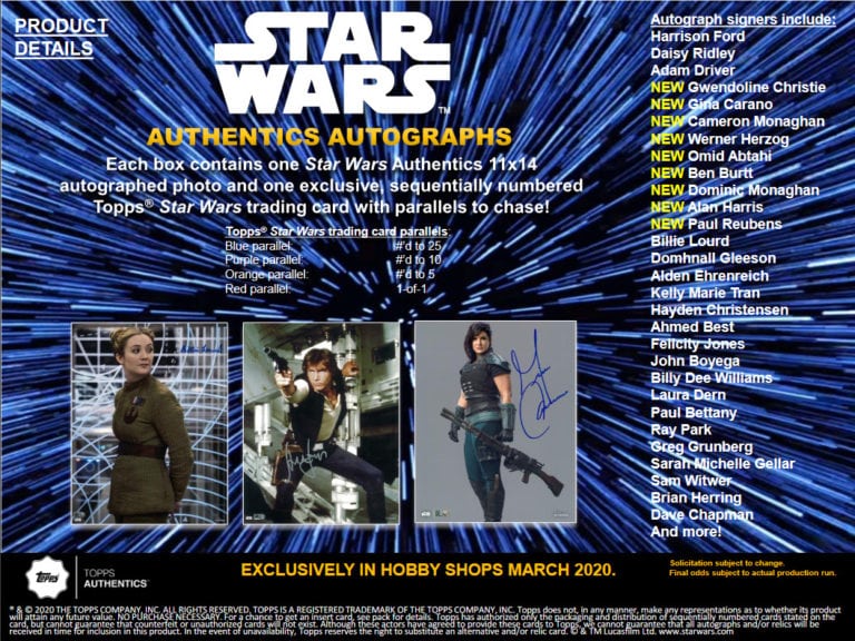 topps star wars authentics 2020