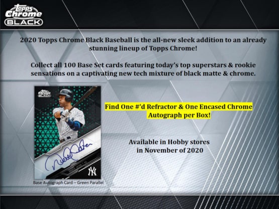 2020 Topps Chrome Black Baseball Hobby Box