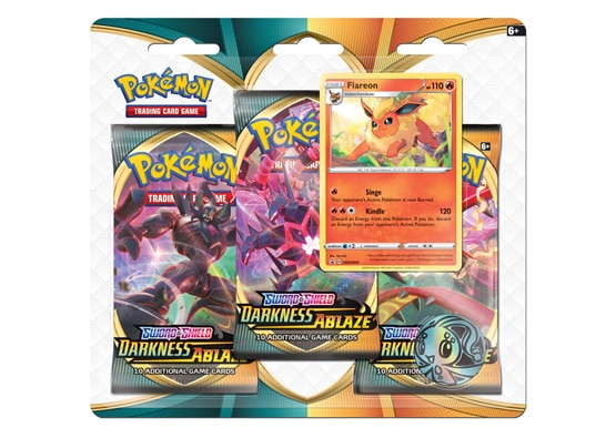 Pokemon Sword and Shield Darkness Ablaze Flareon 3 Pack Blister