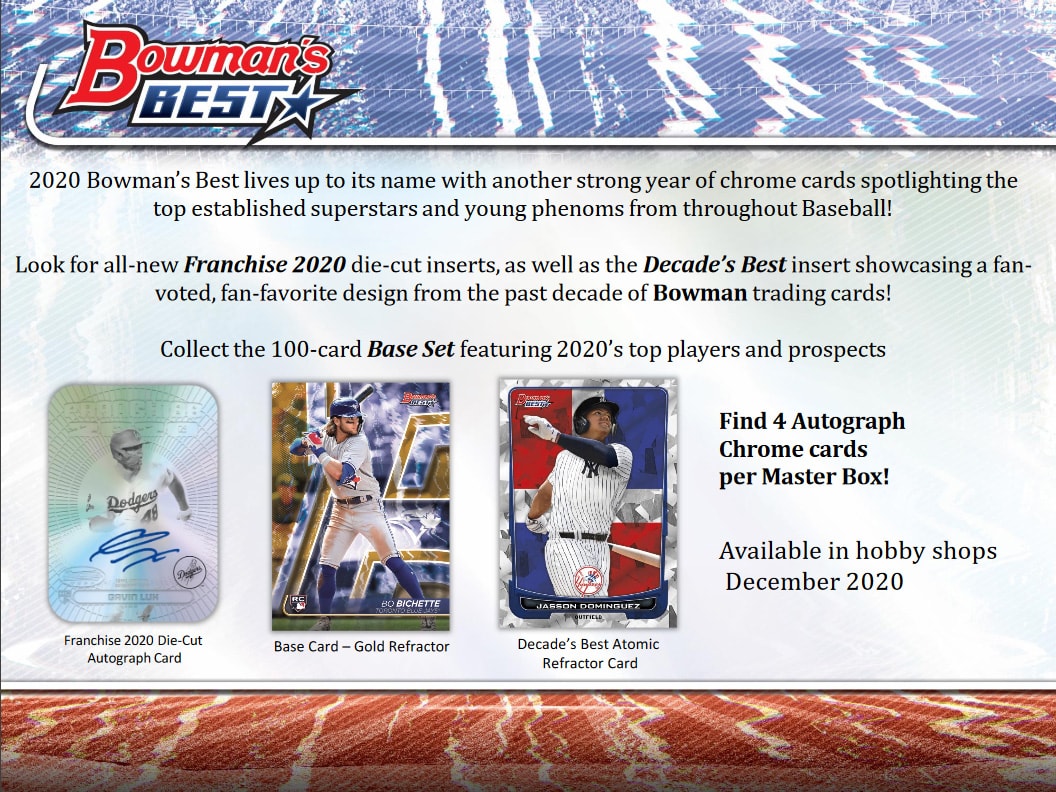 2020 BOWMAN'S BEST BASEBALL HOBBY BOX - Breakaway Sports Cards