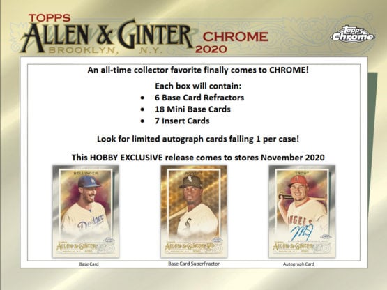 2020 Topps Allen and Ginter Chrome Baseball Hobby Box