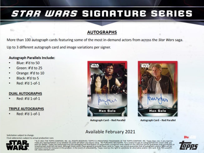 topps star wars signature series 2021