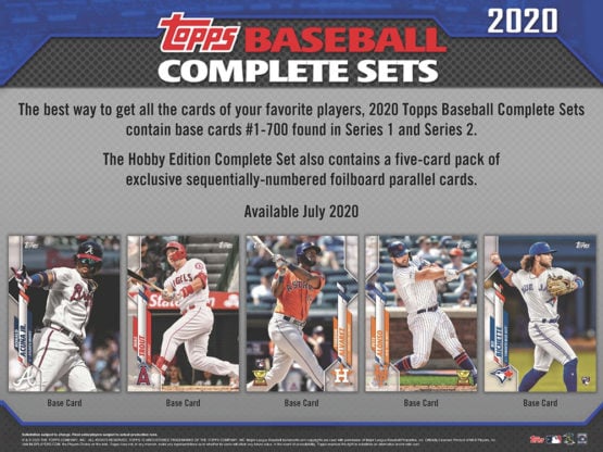 2020 Topps Complete Set Baseball Box