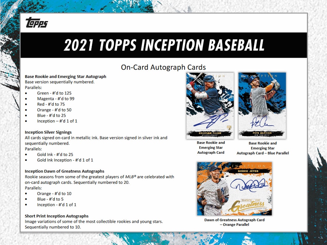 2021 TOPPS INCEPTION BASEBALL HOBBY BOX - Breakaway Sports Cards