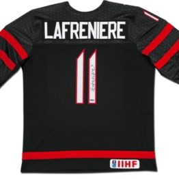 Alexis Lafreniere Signed Black Team Canada Jersey UDA Upper Deck VERY  LIMITED