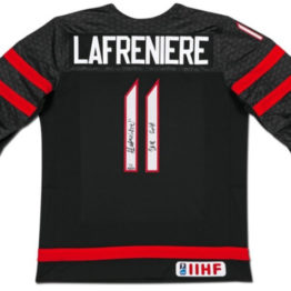 UDA Alexis Lafreniere Autographed Inscribed Team Canada Nike Black Jersey