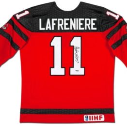 UDA Alexis Lafreniere Autographed Team Canada Nike Red Jersey