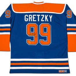 UDA Wayne Gretzky Autographed Edmonton Oilers Blue CCM Jersey
