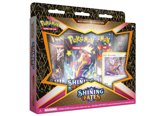 POKEMON SHINING FATES BUNNELBY MAD PARTY PIN COLLECTION BOX