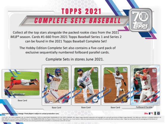 2021 Topps Baseball Complete Sets