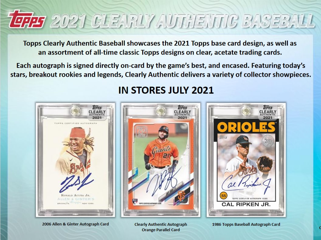 2021 TOPPS CLEARLY AUTHENTIC BASEBALL HOBBY BOX