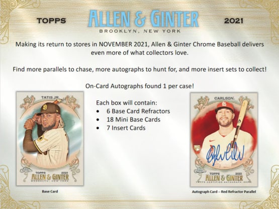 2021 Topps Allen and Ginter Chrome Baseball Hobby Box