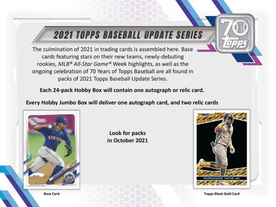 2021 Topps Update Baseball Hobby Box