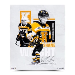 UDA Shane Wright Autographed & Inscribed "Kingston Frontenacs Collage" 20 x 24 Print