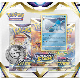 Pokemon Sword and Shield Brilliant Stars Glaceon 3 Pack Blister