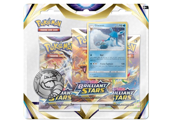 Pokemon Sword and Shield Brilliant Stars Glaceon 3 Pack Blister