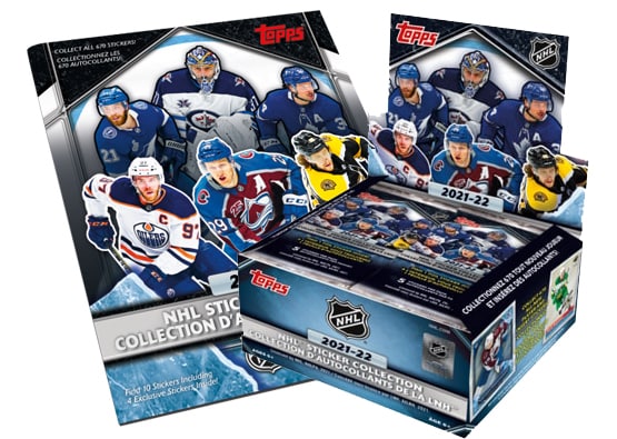 2021-22 Topps NHL Hockey Sticker Box and Album Combo