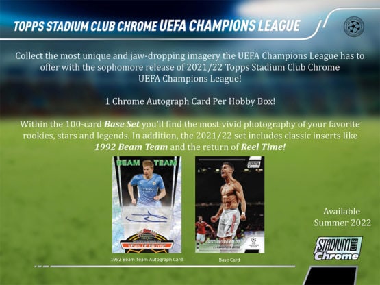 2021-22 Topps UEFA Champions League Stadium Club Chrome Soccer Hobby Box