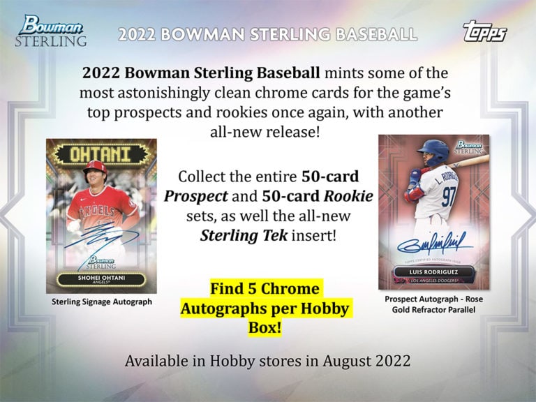 2022 BOWMAN STERLING BASEBALL HOBBY BOX Breakaway Sports Cards