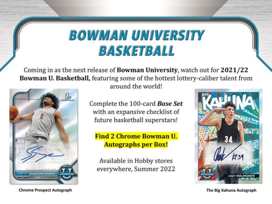 2022 Bowman University Basketball Hobby Box