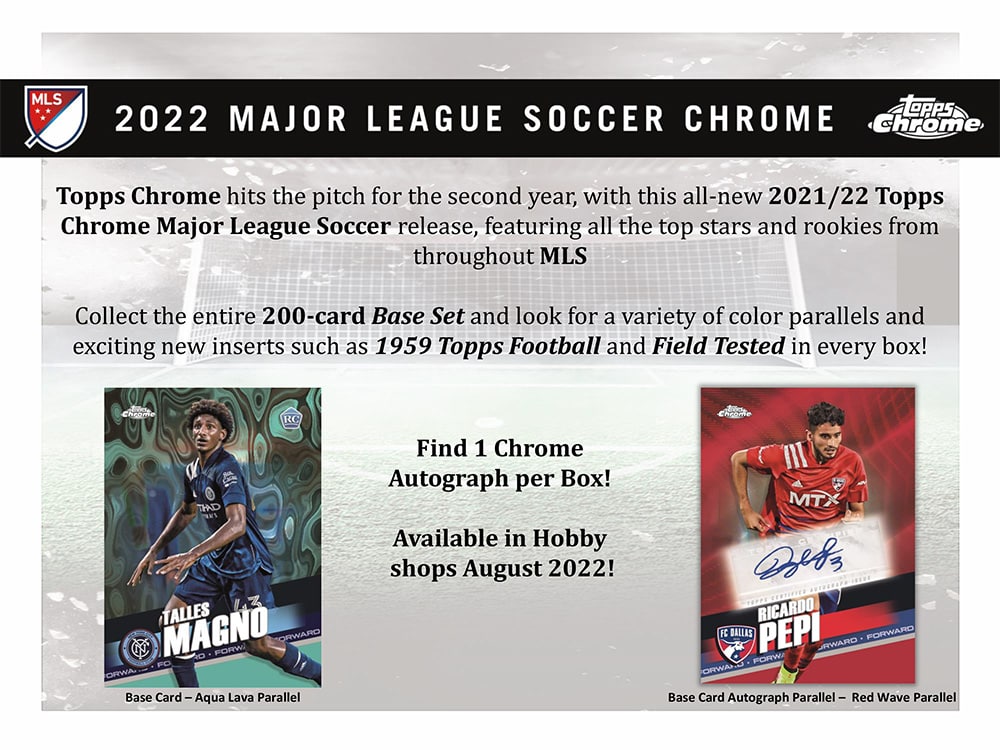 2022 TOPPS MLS CHROME SOCCER HOBBY BOX