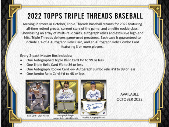 2022 Topps Triple Threads Baseball Hobby Box