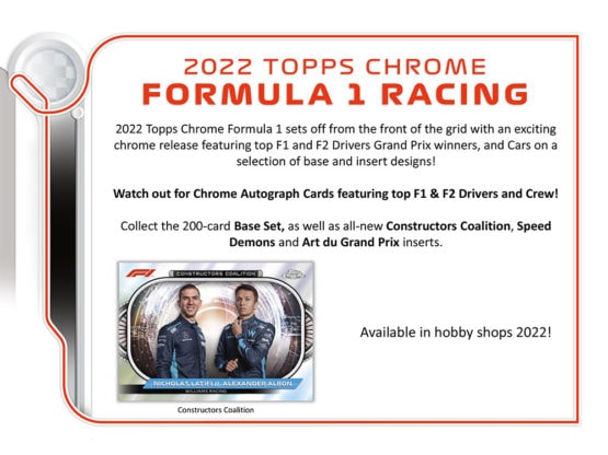 2022 Topps Chrome Formula 1 Racing Hobby Box