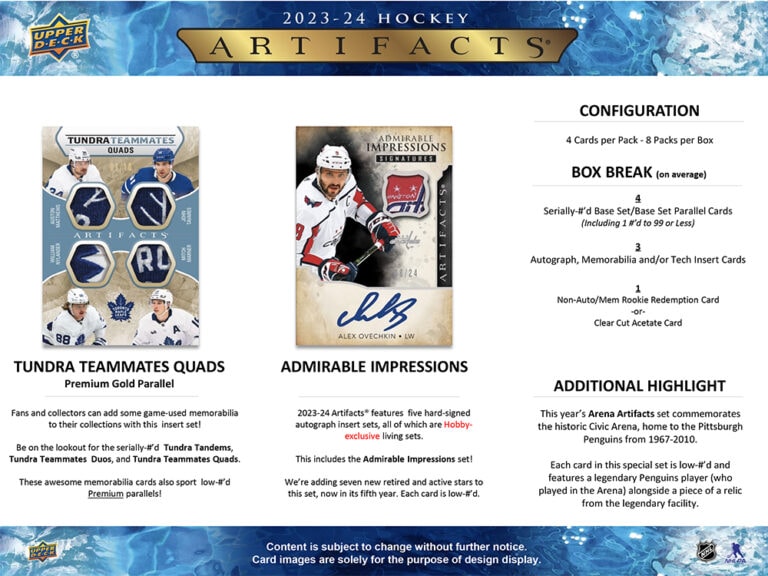 202324 UPPER DECK ARTIFACTS HOCKEY HOBBY BOX Breakaway Sports Cards