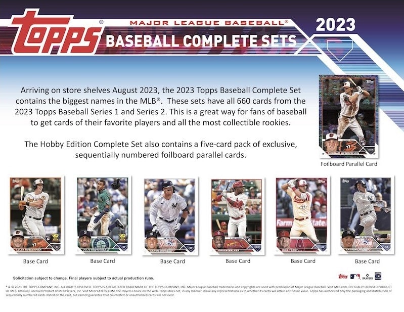 2023 Topps Baseball Complete Sets