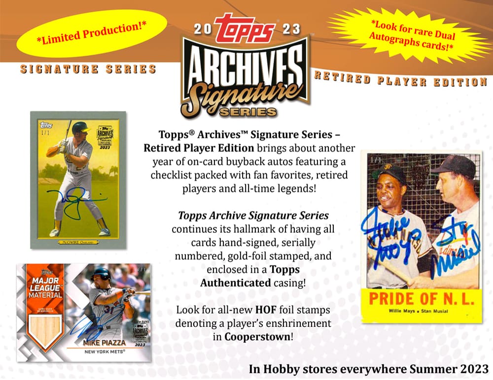 2023 Topps Archives Signature Series Baseball Hobby Box (Retired Player)