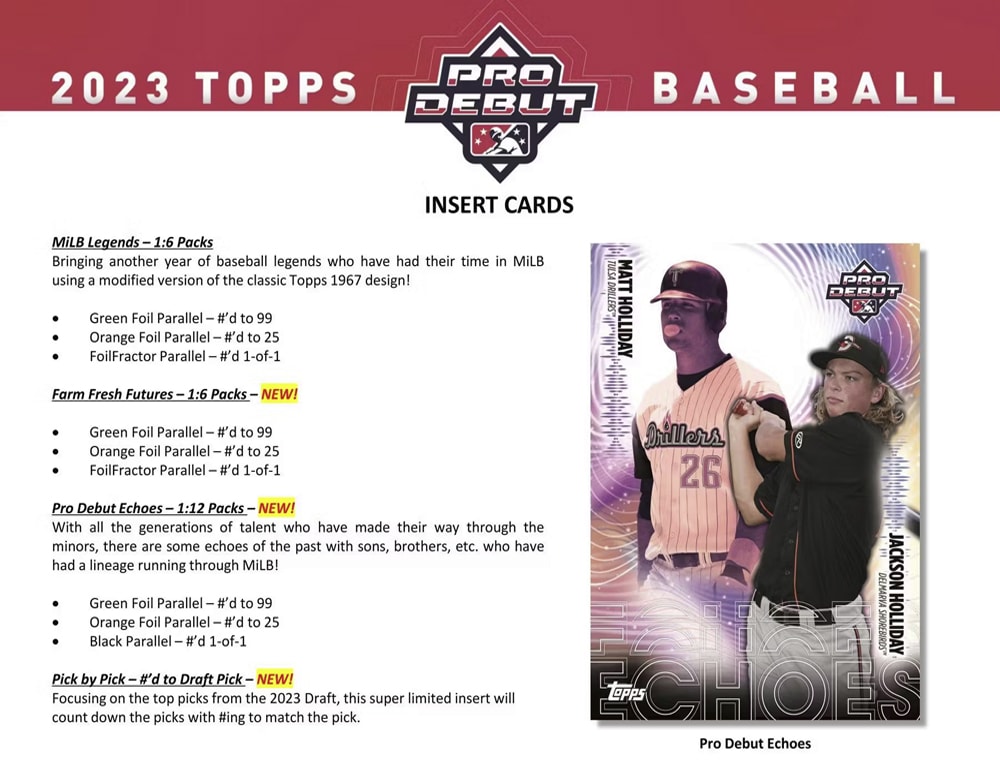 2023 TOPPS PRO DEBUT BASEBALL HOBBY BOX - Breakaway Sports Cards