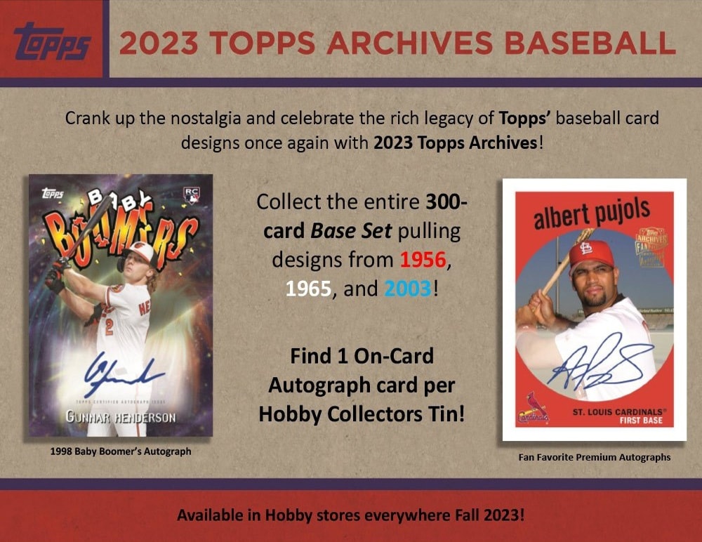 2023 TOPPS ARCHIVES BASEBALL HOBBY COLLECTOR’S BOX