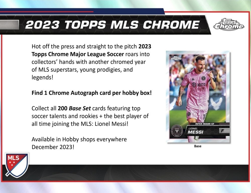 2023 TOPPS CHROME MLS SOCCER HOBBY BOX