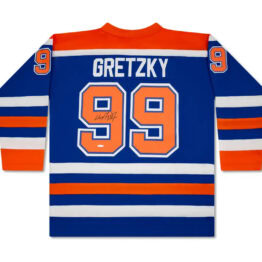 UDA Wayne Gretzky Autographed Edmonton Oilers Vintage Throwback Blue Mitchell & Ness Jersey