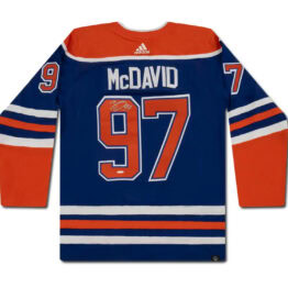 UDA Connor McDavid Autographed Edmonton Oilers Royal Blue Adidas Jersey