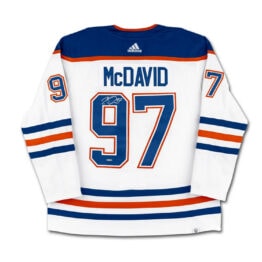 UDA Connor McDavid Autographed Edmonton Oilers White Adidas Jersey