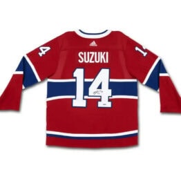 UDA Nick Suzuki Autographed Montreal Canadiens Red Adidas Jersey